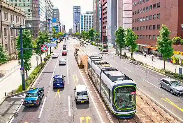 広島市内を走る路面電車